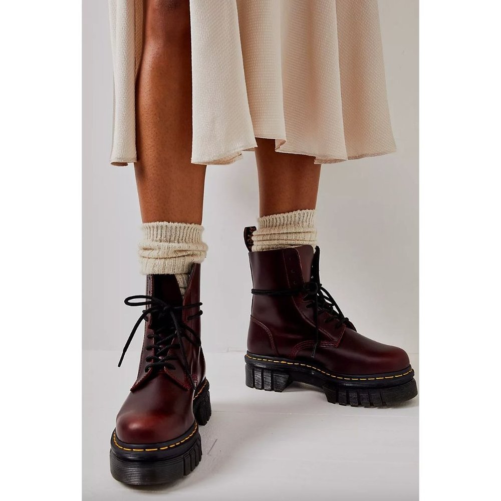 Doc Martens Audrick Lace-Up Platform Boots in Charro Women's Size 8 Free People